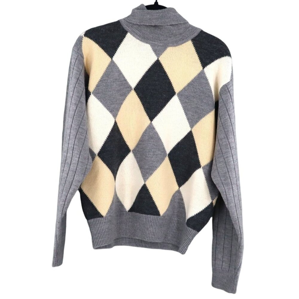 Robert Scott Ltd Pure Wool Sweater Womens M Gray Rich Auntie Core Preppy Vintage